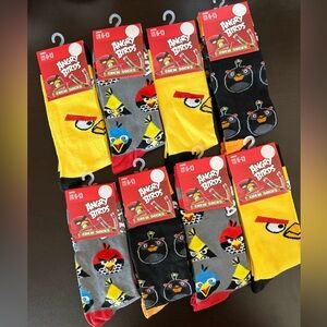 🆕🧦 ANGRY BIRDS LIMITED EDITION 8-PIECE CREW SOCK COLLECTION. BRAND NEW WITH TAGS